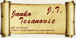 Janko Tešanović vizit kartica